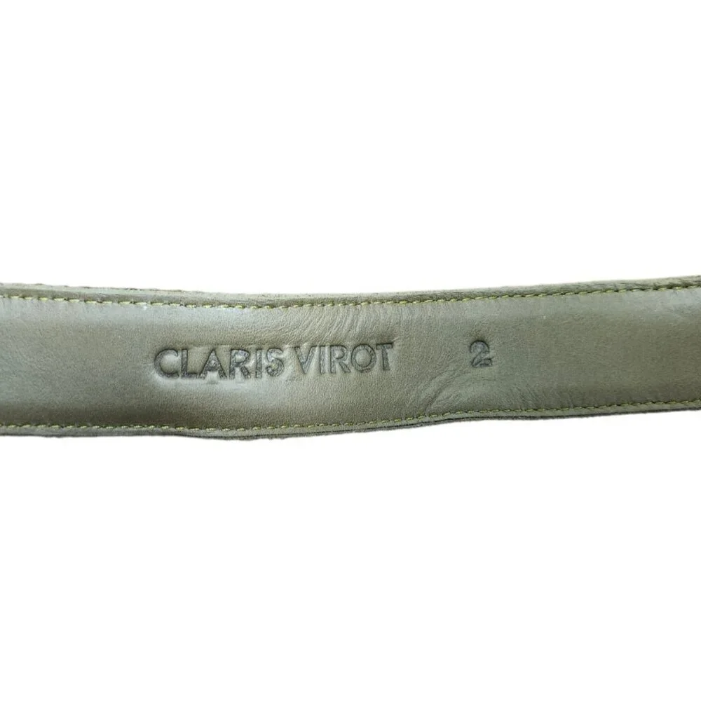 Claris Virot Baby Belt Khaki Python Leather Snap Belt Buckle Not Included